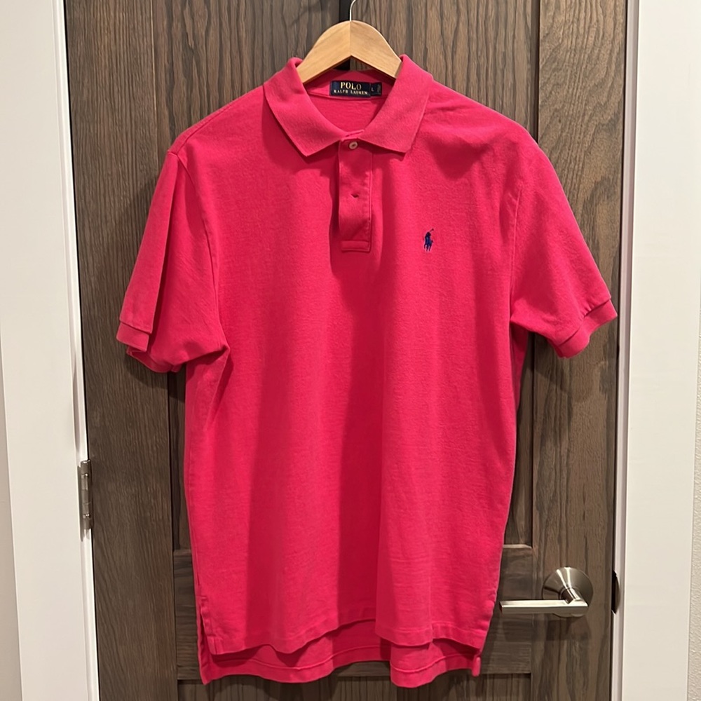 EUC Ralph Lauren Large Classic Fit Polo, Raspberry/Dark Pink